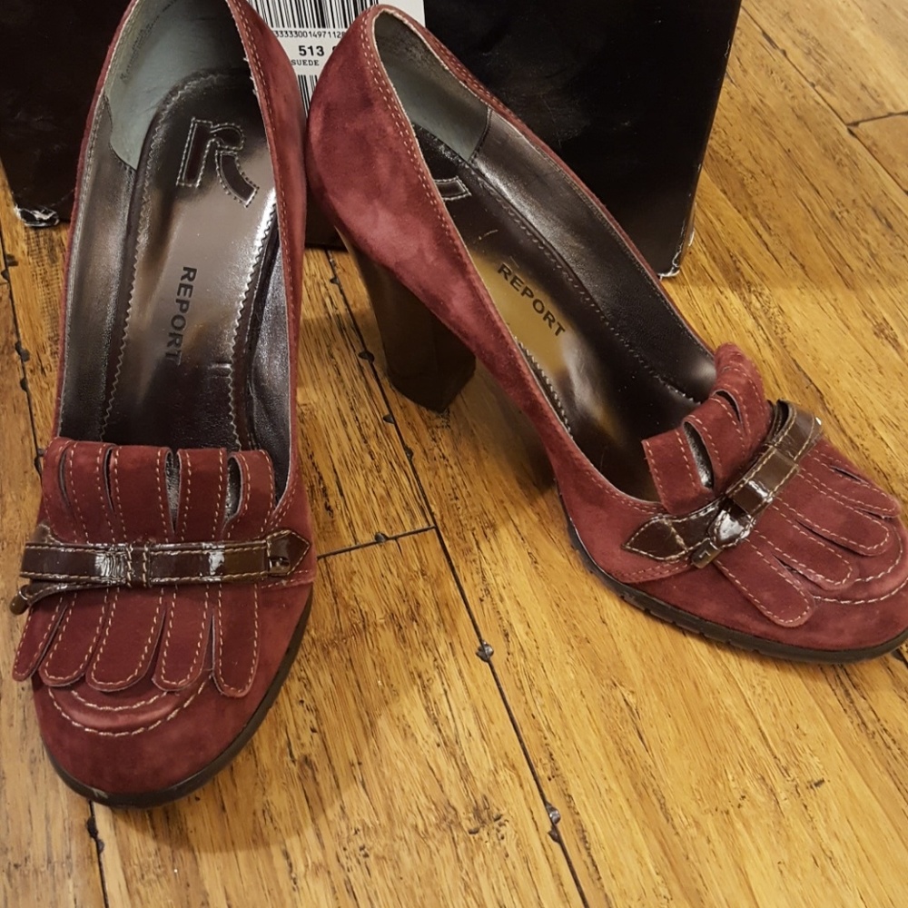 Report leather red heel